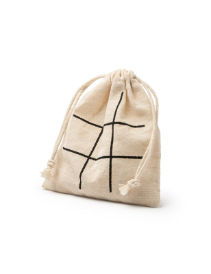 Gioco Tris in legno naturale sacchetto personalizzato stampa personalizzata 3