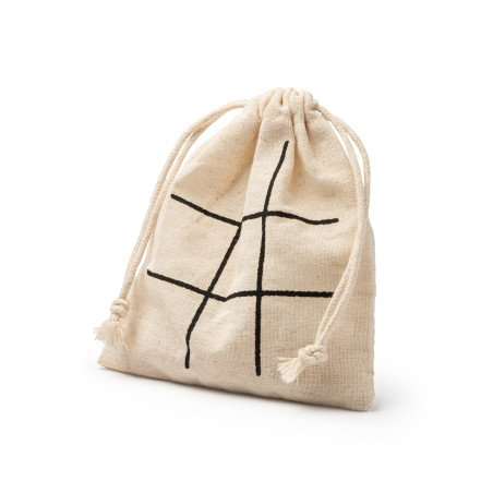 Gioco Tris in legno naturale sacchetto personalizzato