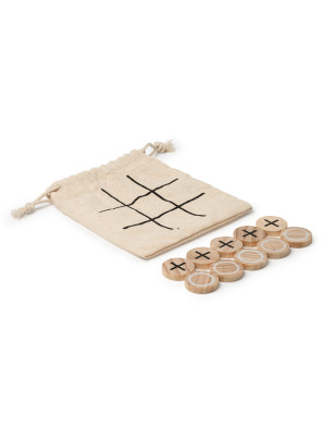 Gioco Tris in legno naturale sacchetto personalizzato stampa personalizzata