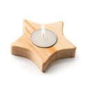 Candela in legno di pino a forma di stella o albero incisione laser Maya