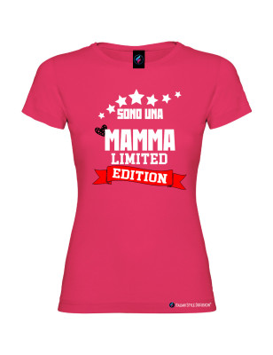 T-shirt donna personalizzata mamma Limited Edition colore rosa fucsia