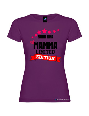 T-shirt donna personalizzata mamma Limited Edition colore viola