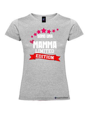 T-shirt donna personalizzata mamma Limited Edition colore grigio