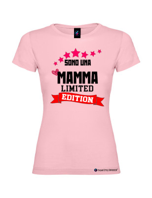 T-shirt donna personalizzata mamma Limited Edition colore rosa