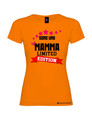 T-shirt donna personalizzata mamma Limited Edition colore arancio