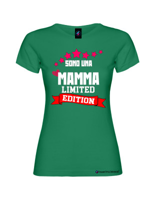 T-shirt donna personalizzata mamma Limited Edition colore verde
