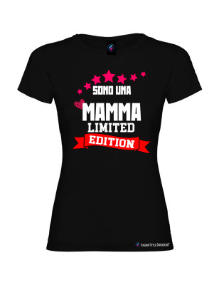 T-shirt donna personalizzata mamma Limited Edition colore nero