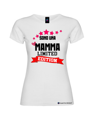T-shirt donna personalizzata mamma Limited Edition colore bianco