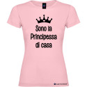 T-shirt bambina donna personalizzata principessa di casa colore rosa