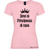 T-shirt bambina donna personalizzata principessa di casa colore rosa