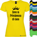 T-shirt bambina donna personalizzata principessa di casa colori vari