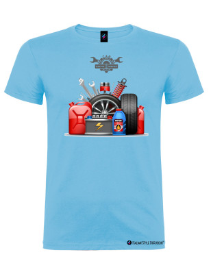 T-shirt personalizzata uomo meccanico Service Repair colore azzurro