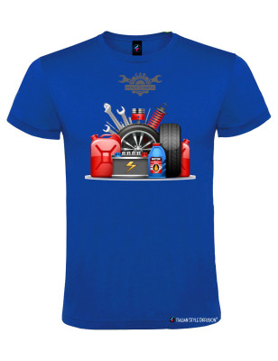 T-shirt personalizzata uomo meccanico Service Repair colore blu royal