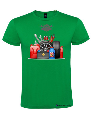 T-shirt personalizzata uomo meccanico Service Repair colore verde