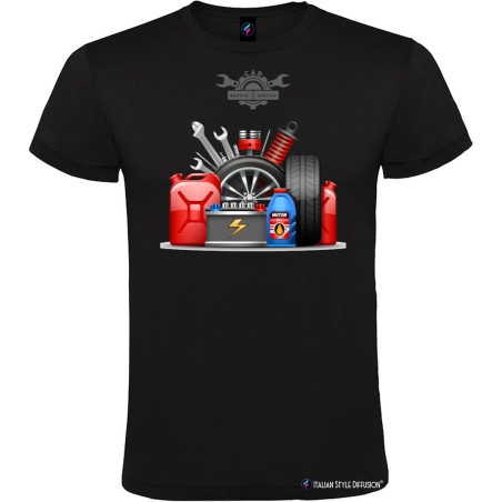 T-shirt personalizzata uomo meccanico Service Repair colore nero