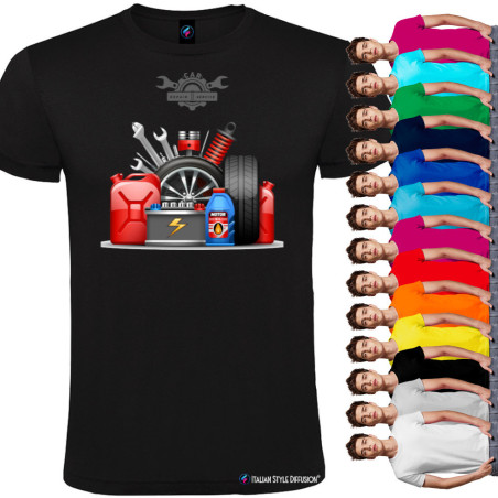 T-shirt Officina Meccanico Personalizzata | Car Repair Service con Nome Personalizzabile