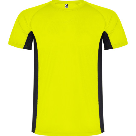 T-shirt tecnica Shanghai fluorescente uomo bambino colore giallo