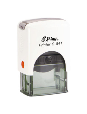 Timbro autoinchiostrante Shiny Printer S-841 26x10 mm colore bianco