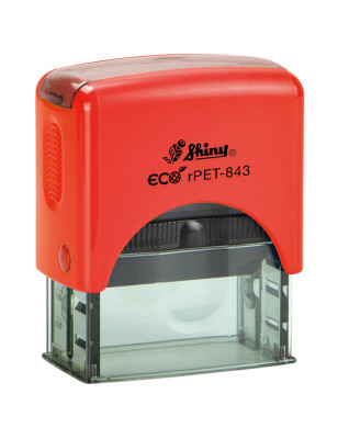 Timbro autoinchiostrante Shiny Printer PET-843 47x18 mm colore rosso