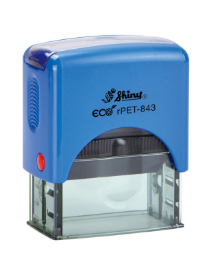Timbro autoinchiostrante Shiny Printer PET-843 47x18 mm colore blu royal