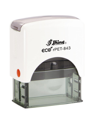 Timbro autoinchiostrante Shiny Printer PET-843 47x18 mm colore bianco