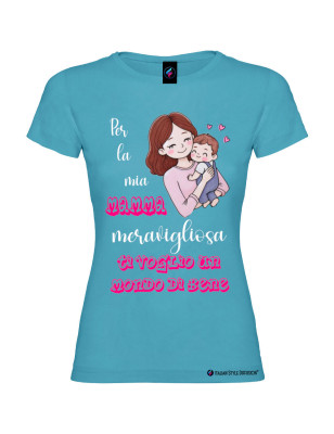 T-shirt per la Mamma meravigliosa personalizzabile turchese