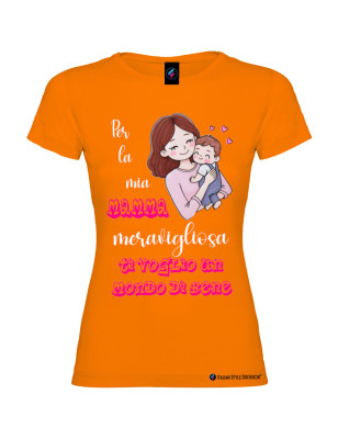 T-shirt per la Mamma meravigliosa personalizzabile arancione