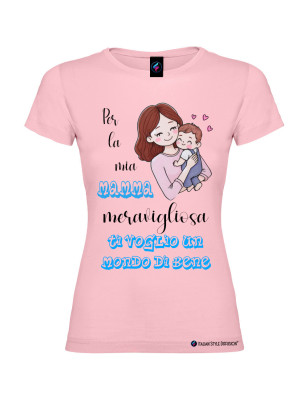 T-shirt per la Mamma meravigliosa personalizzabile rosa chiaro