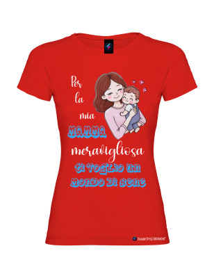 T-shirt per la Mamma meravigliosa personalizzabile rosso