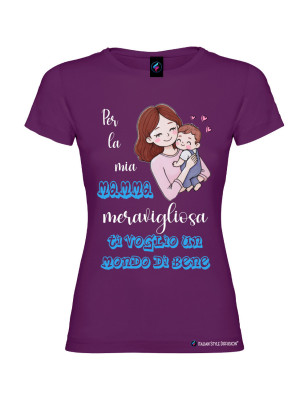 T-shirt per la Mamma meravigliosa personalizzabile viola