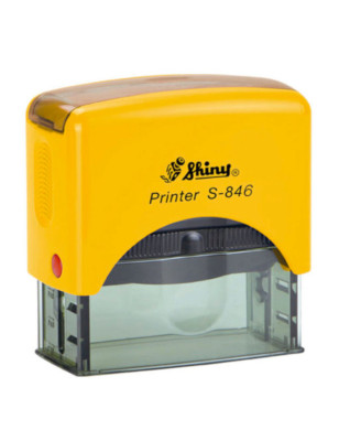 Timbro autoinchiostrante Shiny  Printer S-846 65x27 mm colore giallo