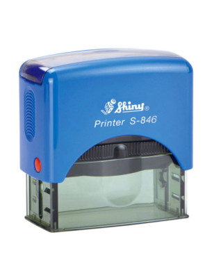 Timbro autoinchiostrante Shiny  Printer S-846 65x27 mm colore blu royal