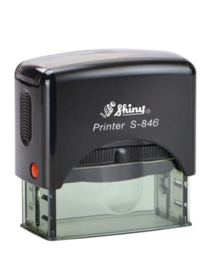 Timbro autoinchiostrante Shiny  Printer S-846 65x27 mm colore nero
