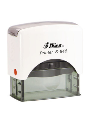 Timbro autoinchiostrante Shiny  Printer S-846 65x27 mm colore bianco