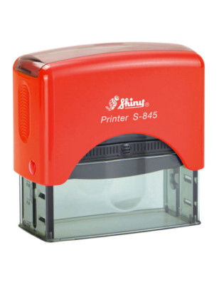 Timbro autoinchiostrante Shiny Printer S-845 70x25 mm colore rosso
