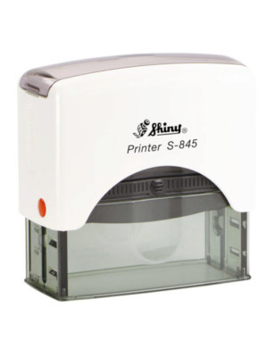 Timbro autoinchiostrante Shiny Printer S-845 70x25 mm colore bianco