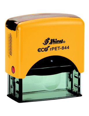 Timbro autoinchiostrante Shiny Printer Eco PET-844 58x22 mm colore giallo