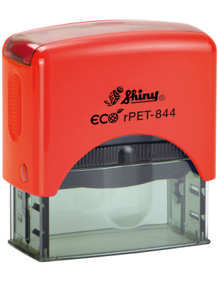 Timbro autoinchiostrante Shiny Printer Eco PET-844 58x22 mm colore rosso
