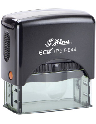 Timbro autoinchiostrante Shiny Printer Eco PET-844 58x22 mm colore nero