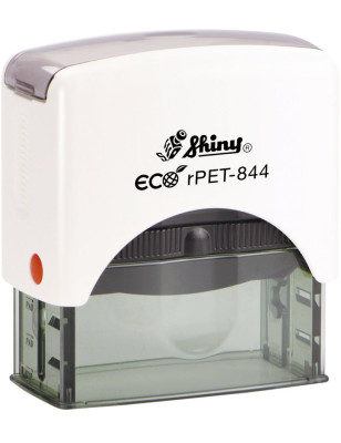 Timbro autoinchiostrante Shiny Printer Eco PET-844 58x22 mm colore bianco