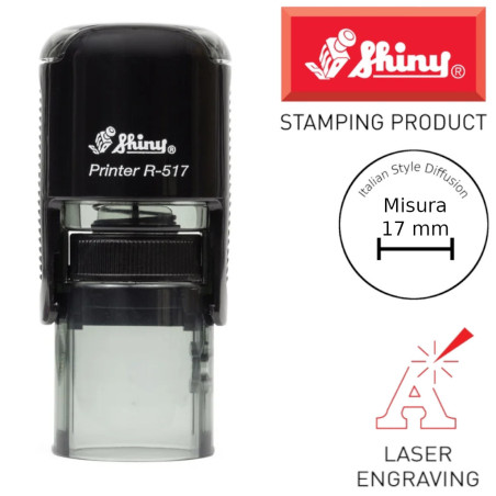 Timbro personalizzato rotondo 17 mm Shiny Printer Round R-517