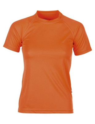 Maglietta fluorescente Firstee donna sport girocollo manica corta colore arancio
