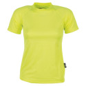 Maglietta fluorescente Firstee donna sport girocollo manica corta colore giallo fluorescente