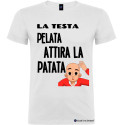 T-shirt personalizzata divertente testa pelata attira patata colore bianco