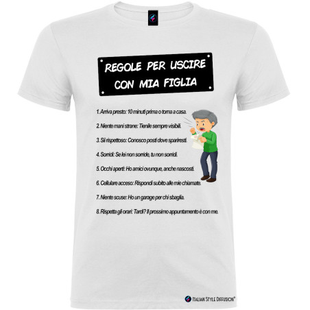 T-shirt personalizzata 10 regole per uscire con mia figlia