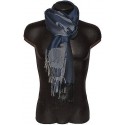 Pashmina sciarpa scarf uomo donna seta double face azzurro bianco s