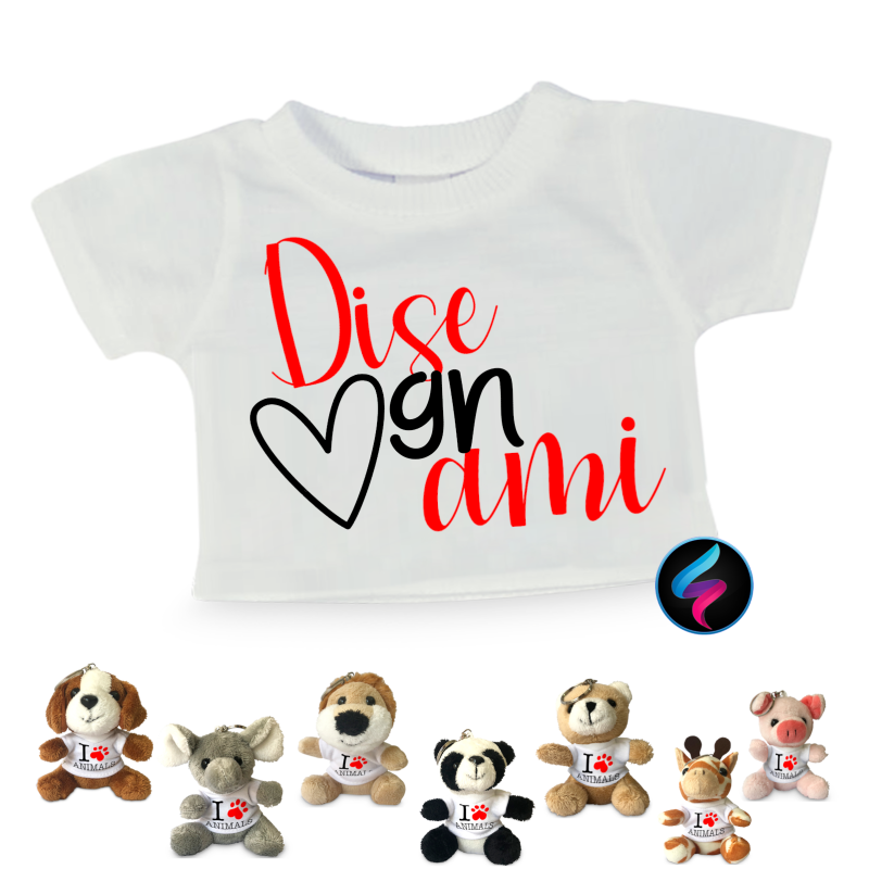 Maglietta mini t-shirt personalizzata per portachiavi peluche