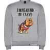 felpa personalizzata buongiorno un cazzo bulldog grigio
