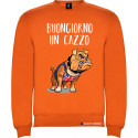 felpa personalizzata buongiorno un cazzo bulldog arancione