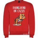 felpa personalizzata buongiorno un cazzo bulldog rosso